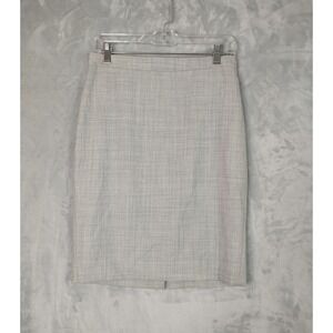 J.Crew No 2 Pencil Skirt Womens 2 Light Gray 100% Wool Textured 86013 SP14